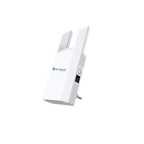 HI-Focus 300 Mbps Wi-Fi Range Extender (2.4 GHz) | Dual-Antenna Wireless Booster + Ethernet Port | Plug-and-Play Wi-Fi Repeater for Home & Office Coverage