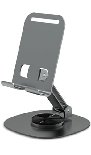 G S Star Fully Foldable Height Adjustable & Viewing Desk Tabletop Mobile Holder for All Smartphones (Multicolor) Metal Body