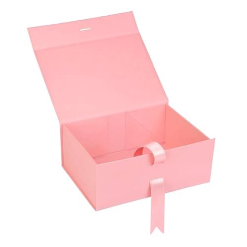 Aakriti Baby Pink Gift Box Set (Pack of 3) | Foldable Luxury Hamper Boxes with Satin Ribbon Closure | Premium Matte Finish | 18 x 17 x 9 cm | Ideal for Wedding, Birthday & Festive Gifting 4