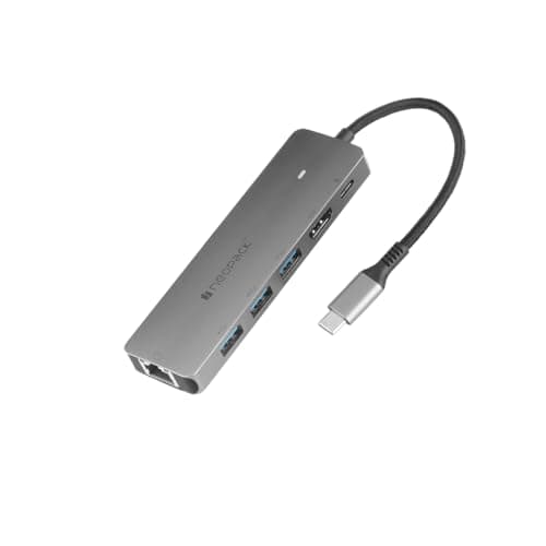 Neopack 6 in 1 USB C Hub Multiport Adapter with HDMI 4K 30Hz, 100W PD Fast Charger, USB 3.0 5Gbps Data Ports, RJ45 for MacBook Pro, MacBook Air, iPad Pro, XPS & More