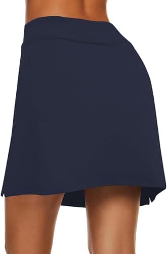 Nora Nico Women's High Rise Flared Stretchy Opaque Skater Skirts with Shorts (skarter-Skirt-Oxford-Blue-m) 2