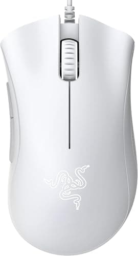 Razer DeathAdder Essential White Edition - 6400 DPI Ergonomic Wired Gaming Mouse - RZ01-03850200-R3M1