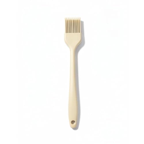 Amazon Brand - Solimo Premium Silicone Basting Brush for Cooking and Oiling Heat Resistant Smooth Grip Pastry Brush for Baking Grilling BBQ 3.5x20 cm Cream Pack of 1