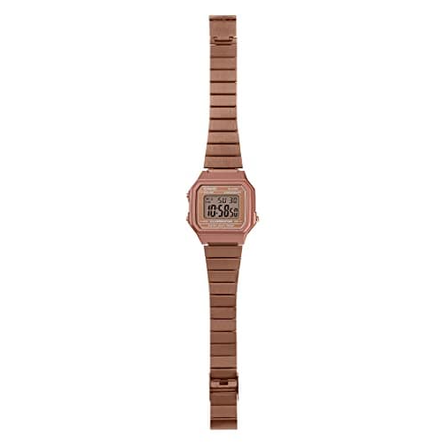 Casio Unisex-Adult Vintage B650WC-5ADF Rose Gold Digital Dial Rose Gold Stainless Steel Band D200 5