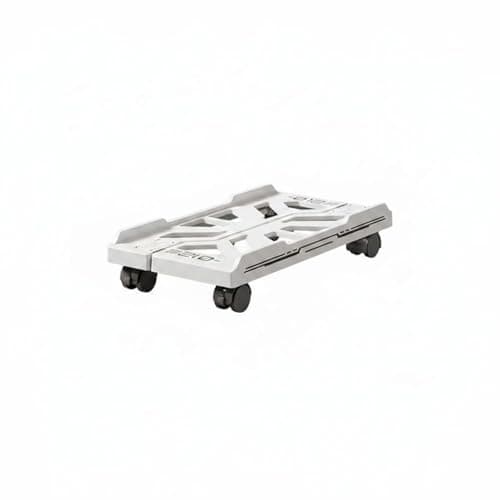 SNAPPSY Raised Edges Mobile Central Processing Unit Stand with Wheels 360° Swivel Casters Rolling PC Chassis Stand for Office, Gaming Room, White