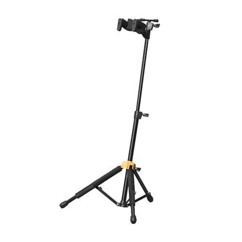 Foiltech Violin Stand with Bow Holder Height Adjustable with Automatic Locking Hook & Soft Pad Material 2