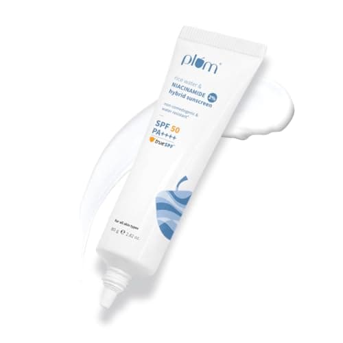 Plum 2% Niacinamide Sunscreen SPF 50 PA+++ With Rice Water | 4 Hrs Water Resistance | 3x Tan Reduction & Brightens | No White Cast, Lightweight, Non-Sticky | Dermatologically Tested | Women & Men | 10