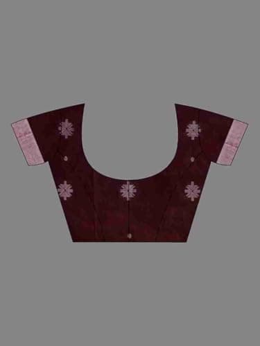 CHHANDA HANDLOOM SAREES Pure Cotton Handwoven Saree for Women with Blouse Piece – Traditional Indian Saree for Wedding, Festive, Casual & Office Wear – Soft Cotton Fabric – Made in India (Maroon) 5