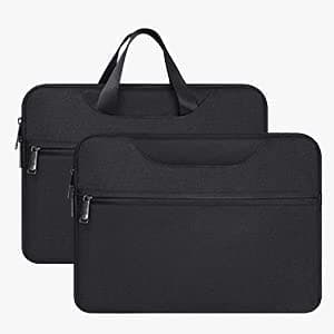 Dynotrek Helus 14 inch Laptop Sleeve Bag Pouch, with Handle Computer Cover Accessories Pocket, Portable Laptop Case Compatible for MacBook Air/Pro, Dell, HP, Acer, Asus, Lenovo -Charcoal Black 2