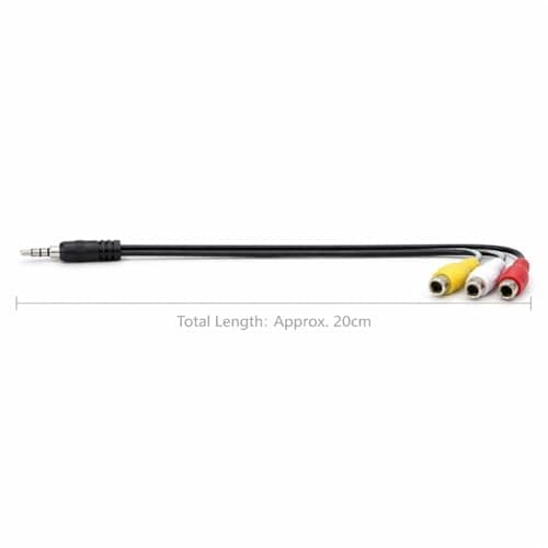 Book My Remote 3.5mm Male Plug to 3 RCA Female Adapter Cable | AV to 3 RCA Composite Video + Stereo Audio | for LED TV Set Top Box DTH DVD Camcorder 5