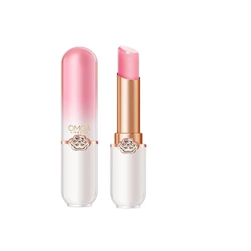 SHOPVILLA Omga Glimmer, Peach Tinted Lip Balm Long Lasting PH Lipstick, Color Changing Lipstick Natural Chapstick, Glitter Pink Shade, Color Changing