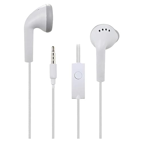 Original Wired Samsung Galaxy Earphones for All Samsung Smartphones with Mic | Pure Bass Sound | One Button Multi Function Remote | Comfort fit- White