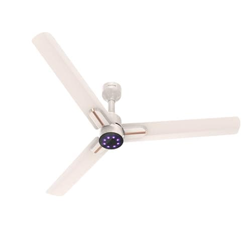 Polycab Wizzy Neo LED 2.0 1200mm BLDC Ceiling Fan with remote |BEE 5 Star Rated, Higher Air Delivery|LED Indicator,Reverse,Sleep and Breeze Mode,Free Installation |3 Years Warranty 【Beige Rosegold】