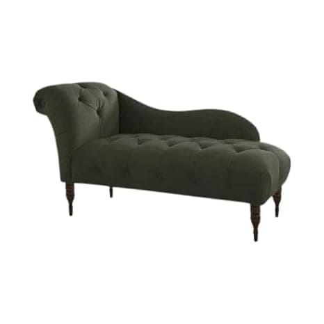 Rosewood 2-Seater Modern Classic Settee Sofa Diwan Chaise Lounge Couch with Pillow for Home and Living Room, Office, Bedroom (Black Button, Large)