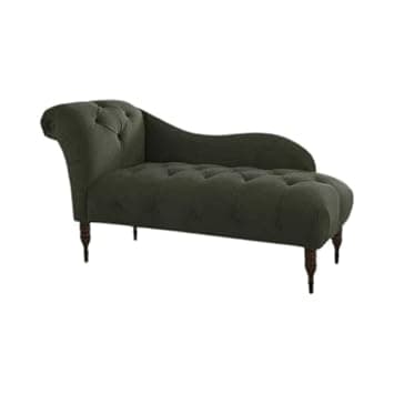Rosewood 2-Seater Modern Classic Settee Sofa Diwan Chaise Lounge Couch with Pillow for Home and Living Room, Office, Bedroom (Black Button, Large)