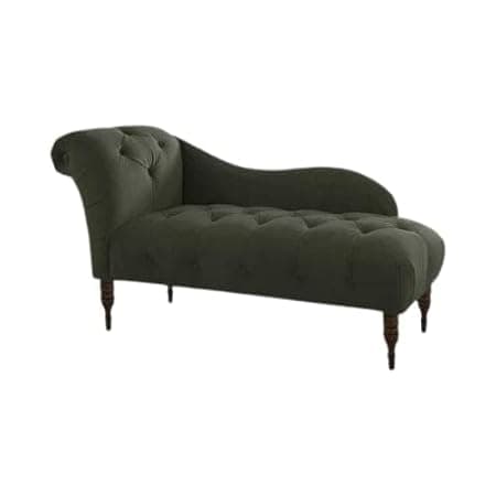 Rosewood 2-Seater Modern Classic Settee Sofa Diwan Chaise Lounge Couch with Pillow for Home and Living Room, Office, Bedroom (Black Button, Large)