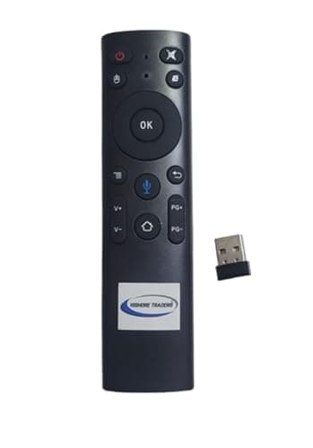 Kishore Traders Remote Control Compatible with Android Tv Box Mini Pc Internet Tv Box Smart Tv Projector HTPC Gyroscope Air Fly Mouse with 2.4 Ghz Wireless Connection, Voice Air Mouse Remote 2