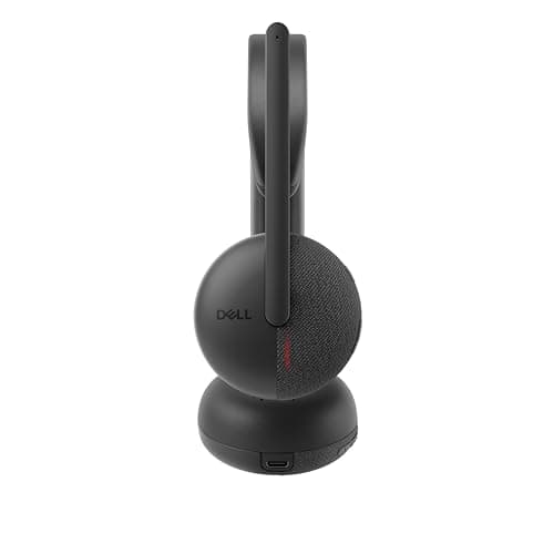 Dell WL3024 Wireless Headset - Leatherette Headband, Built-in AI-Based Noise Cancellation Microphone, Boom mic - Black 4