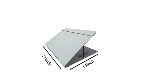 LUVYANSH Writing Table Top Elevator Writing Desk (P.S Sheets) 7m.m (Standard Size 15 * 21 Inches) Milky White Colour with Height Adjustable (Make in India) 3