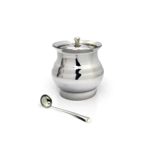 Opullo Stainless Steel Ghee Pot with Spoon, Oil Pot, Multipurpose Container, Leak & Drip Proof for Kitchen & Dining - 250ml
