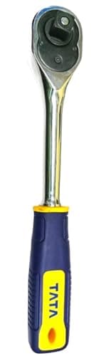 AGRICO TATA 1/2 Inch Drive 90-Tooth Ratchet Handle (SHR002) | Reversible Socket Wrench with Quick Release | Chrome Vanadium Steel | Ergonomic Grip for Mechanics, Garage & Workshop | Pack of 1