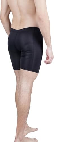 NEVER QUIT Men’s Half Compression Gym Shorts with Pocket – Black Stretch Workout Tight | Quick Dry Sports Activewear | Pack of 1/2 (in, Numeric, 34, Regular, Black) 5