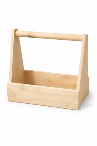 DDOOTTIINN'S Wooden Gift Hamper Basket with Handle (8×5×9 Inches) | Pine Wood Storage & Gift Tray | Empty Decorative Basket for Diwali, Wedding, Festival Gifts, Home Decor & Utility Organizer