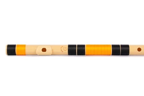 Radhe Flutes | G Natural Right Handed Base Bansuri | Black & Orange| Tuned With Tanpura A=440Hz | PVC Flute + Hindi & English Flute Lessons 2