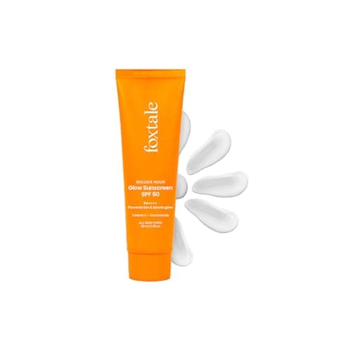Foxtale Glow Sunscreen SPF 50 PA++++ with Vitamin C & Niacinamide, In-Vivo Tested, Sensitive-Skin Friendly, Made with 100% New-Gen Filters, Lightweight, Non-Greasy, No White Cast |For Men & Women| All