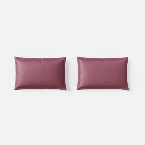 Spaces Everyday Essential 100% Cotton 170 TC Percale Solid Fitted King Sheet with 2 Pillow Covers|Super Soft, Safe for Skin & Breathable - 183 x 198Cm + 30Cm - Dark Pink 5