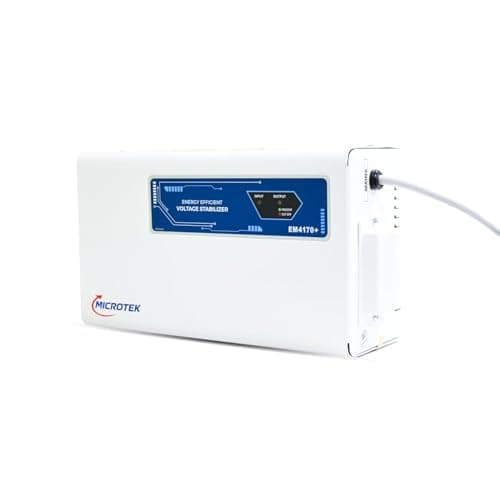 Microtek EM 4170+ Automatic Air Conditioners (A.C.) Voltage Stabilizer upto 1.5 Ton Working Power 170V-270V with 3 Year Warranty (White) 3