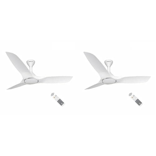 Havells 1200mm Stealth Air BLDC Motor Ceiling Fan | Remote Controlled, High Air Delivery Fan | 5 Star Rated, Upto 60% Energy Saving, 2 Year Brand Warranty | (Pack of 2, Pearl White)