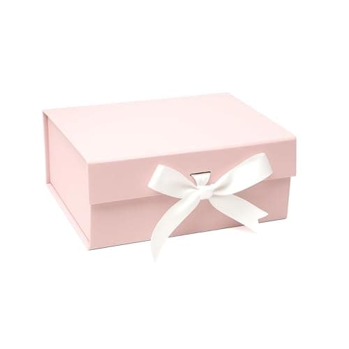 Awestuffs Premium Pink Gift Boxes for Gift Packaging, Reusable Decorative Gift Boxes (23 x 16 x 10 cm) for Hampers, Weddings, Birthdays, Return Gifts & Corporate Gifts (Pack of 1)