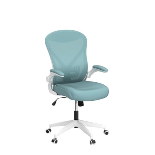 DROGO Premium Ergonomic Office Chair for Work from Home, High Back Computer Chair with Mesh, Flip-up Armrest, Recline, Adjustable Seat & Lumbar Support | Mesh Chair for Office (Blue) 4