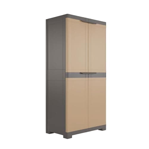 Nilkamal SpaceMax 4 Shelves Plastic Bookshelf with 3-Year Warranty| Multipurpose Storage Cabinet & Book Rack for Home | Durable, Waterproof, Easy-Clean | Living Room & Bedroom Organiser |Sandy Brown 5