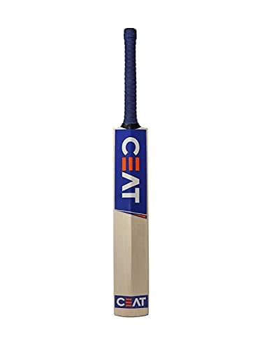 Ske Solid Popular Willow Cricket Bat for All Tennis Balls (Natural, Full Size), Wood, Multicolour (Cricket Bat with Tennis Ball and Cover) 5