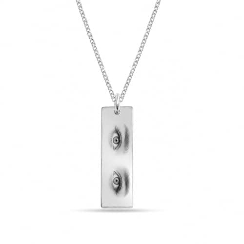 DOLO GIFTS Personalized Stainless Steel Eyes Necklace for Women | Customized Eyes Engraving Photo Pendant | Custom Family Jewellery Birthday Anniversary 2