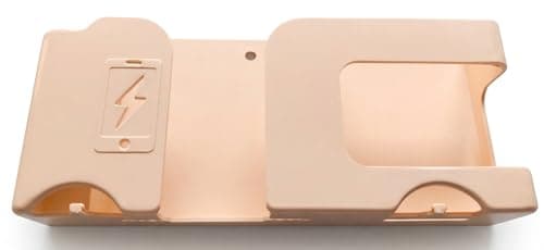 Wall Mounted Mobile Charging Holder Stand | Plastic Phone Charging Dock Organizer with Cable Management | Multi Purpose Remote & Smartphone | Space Saving Wall Shelf (1, Apricot, Standard)