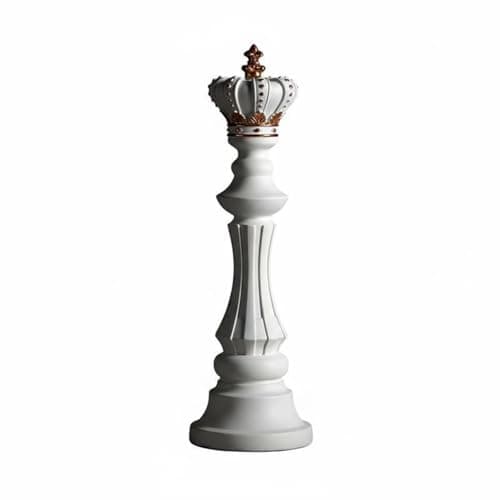 SNAPPSY Resin Chess Piece Decor Fine Craftsmanship Resin Chess Figurine King Queen Horseman Sculpture Elegant Design Collectible, White, King