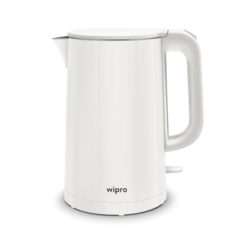 Wipro Elato BK 210 Cool Touch 1.8 L Electric Kettle,1000 Watts, White + Wipro Vesta BT 101 750W 2 Slice Pop up Toaster, White (Breakfast combo set) 2