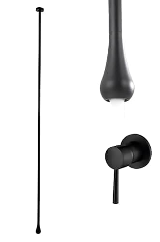 24x7 eMall Ceiling Faucet Single Lever Basin Tap Mixer Soft Aerated Water Spout with Ceramic Cartridge Hot and Cold Water, Bathtub False Ceiling Tap, Matt Black 160 Cm Length Drop Down