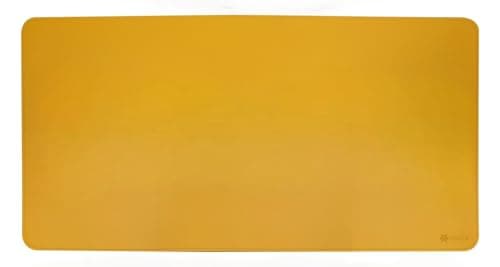 ONSTR Reversible Desk Mat 800×400mm – Dual-Sided PU Leather Office Table Pad – Waterproof, Anti-Slip Mouse Pad for Laptop, Keyboard – Work from Home, Office, Gaming -(Yellow & Nevy Blue) 2