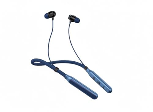 Wireless Magnetic Neckband Earphones Bluetooth Headset with Mic | HD Sound, Deep Bass, Noise Isolation, Long Battery Life | Comfortable Fit for Calling, Music & Workout (Blue)
