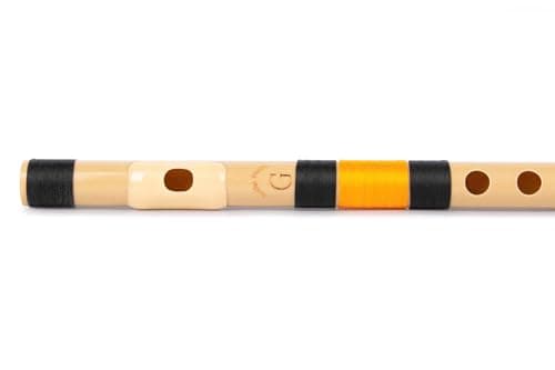 Radhe Flutes | G Natural Right Handed Middle Bansuri | Black & Orange | Tuned With Tanpura A=440Hz | PVC Flute + Hindi & English Flute Lessons 2