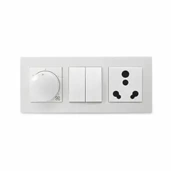 Schneider's Electric's Opale 6M Plate with 6A Switch 1M and 16A Socket regulator 2M X3200wh– White Modular Switch Combo