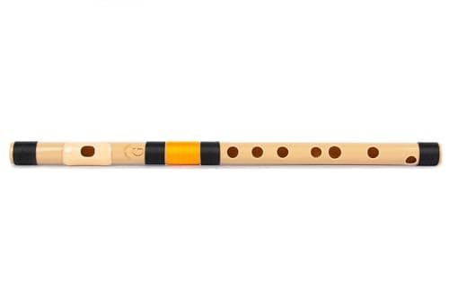 Radhe Flutes | G Natural Right Handed Middle Bansuri | Black & Orange | Tuned With Tanpura A=440Hz | PVC Flute + Hindi & English Flute Lessons