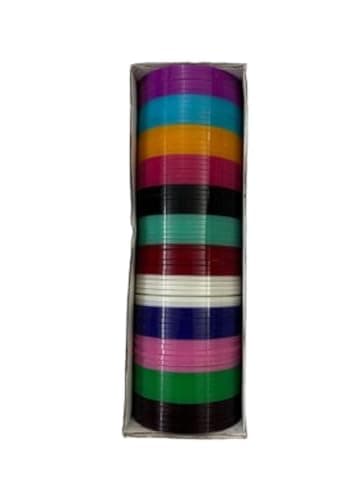 Valaivi Multicolor Plastic Bangle Base Set for Silk Thread Jewellery Making, DIY Craft Kit with Normal Cut, 1 Cut, 2 Cut, 4 Cut, 6 Cut Variations, Teen and Adult Use (2.6) 3