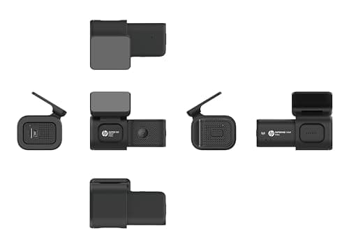 HP Dash Cam F490w: Super HD 1296P, 121° Wide Lens, F2.0 Aperture, Low-Light Clarity, Wi-Fi app (Go Moto Plus), Loop Recording, Parking Mode, G-Sensor, mic, Speaker, 128GB microSD Support 2