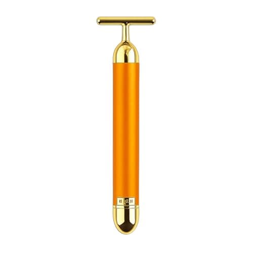 Dealsure Face Massager Machine for Facial – Electric Gold Face Massager – T-Shaped Portable Anti-Aging 24K Gold Facial Massager for Face Lifting, Wrinkle Reduction & Skin Firming