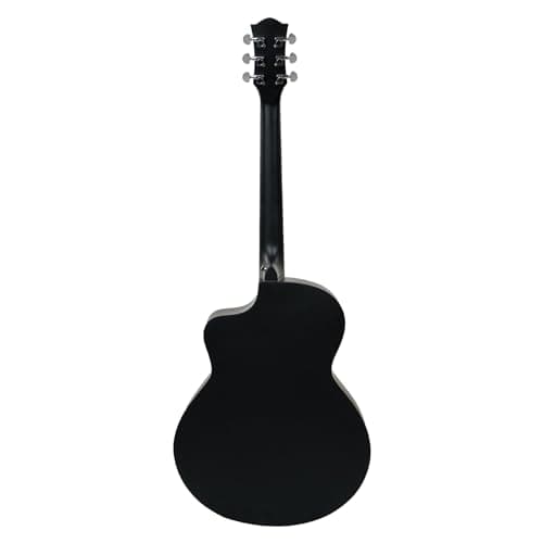 Kadence FR77BK Frontier 40" Acoustic Guitar | Grand Auditorium Cutaway | Special Fret Inlays | Spruce Wood | Comes with Bag | Includes Learning Course | Black 5